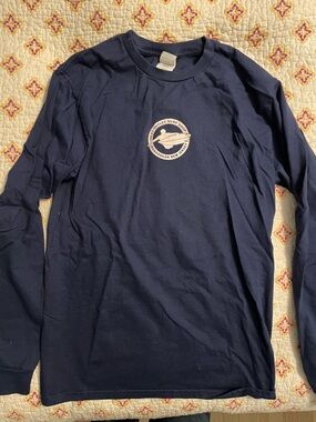 Inlet Outlet NJ surf shop Navy Long Sleeve Tee with Small Surf Logo